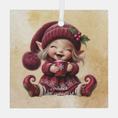 あなただけのケラケラ笑うビンテージクリスマスノームを作ろう ガラスオーナメント (裏面)