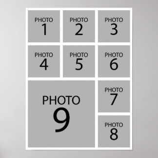あなただけのコラージュを作成 パーソナライズされたテンプレート 9枚の写真 ポスター
