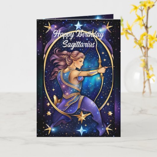 あなただけのジュエリー ギャラクシー 十二星座 射手座 カード (黄色い花)