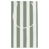 あなただけのセージグリーンとホワイトのストライプ柄を作成しよう スモールペーパーバッグ (裏面)