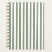 あなただけのセージグリーンとホワイトのストライプ柄を作成しよう プランナー手帳 (正面)