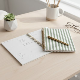 あなただけのセージグリーンとホワイトのストライプ柄を作成しよう プランナー手帳