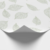 あなただけのセージグリーンとホワイトのストライプ柄を作成しよう ラッピングペーパー (角)