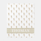 あなただけのチワワ(短毛、フォーンタン) フリースブランケット (正面)