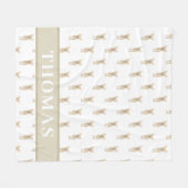 あなただけのチワワ(短毛、フォーンタン) フリースブランケット (正面(横))