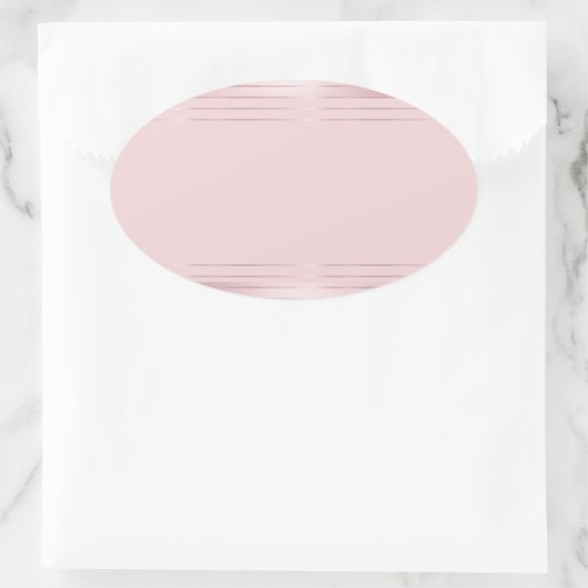 あなただけのテキストを入れたモダンなローズゴールドのテンプレート 楕円形シール (バッグ)