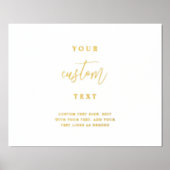 あなただけのテキストを、エレガントなカスタムリアルホイルサインに 箔ポスター (正面)