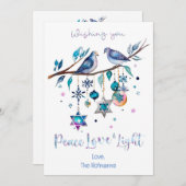 あなただけのハヌカの喜びが溢れる、平和と愛と光が満ちたハヌカをお祈りします シーズンカード (正面/裏面)