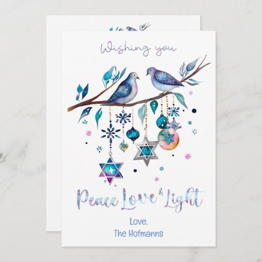 あなただけのハヌカの願い、平和と愛と光 シーズンカード (正面/裏面)