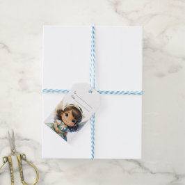 あなただけのブルネットの少女クリスマスエンジェルを作ろう ギフトタグ