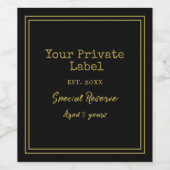 あなただけのプライベートラベル ブラック＆ゴールド スペシャルリザーブ ワインラベル (シングルラベル)