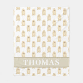 あなただけのポメラニアン フリースブランケット