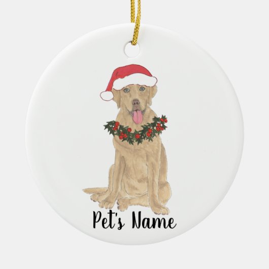 あなただけのラブラドール（ダドリー） セラミックオーナメント (正面)