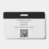 あなただけのロゴが入った社員証用カスタムQRコード バッジ (裏面)