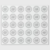 あなただけのロゴとカスタマイズ可能な円形テキスト ラッピングペーパー (フラット)