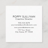 あなただけのロゴを追加 エレガントでミニマルなダークグレー スクエア名刺 (裏面)