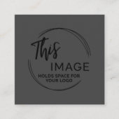 あなただけのロゴを追加 エレガントでミニマルなダークグレー スクエア名刺 (正面)