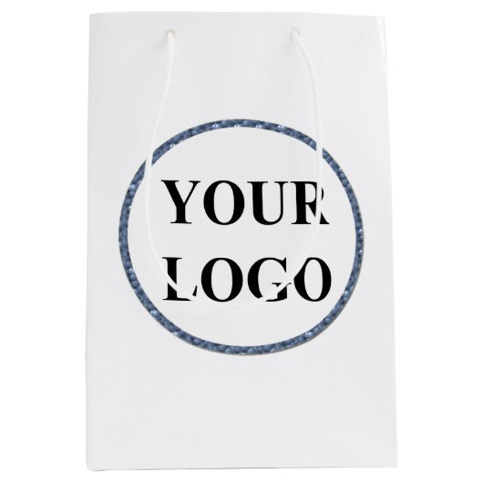 あなただけのロゴを追加 オーダーメイド ミディアムペーパーバッグ (正面)