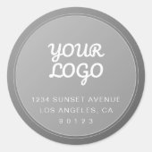 あなただけのロゴ グレーのグラデーション 返信先住所 ラウンドシール (正面)