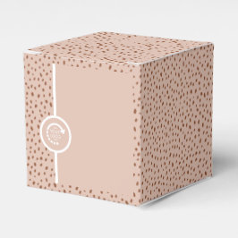 あなただけのロゴ ボーホー ベージュ & ブラウン ドット フェイバーボックス