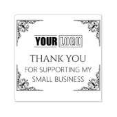 あなただけのロゴ ヴィンテージ ボーダー ありがとうございます セルフインキングスタンプ (デザイン)