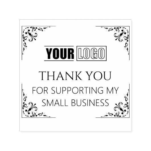 あなただけのロゴ ヴィンテージ ボーダー ありがとうございます セルフインキングスタンプ (デザイン)