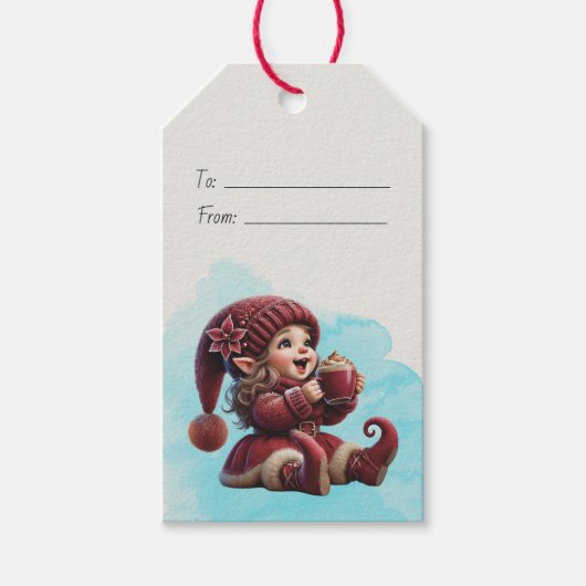 あなただけのワクワクするようなレトロなクリスマスノームを作ろう ギフトタグ (正面)