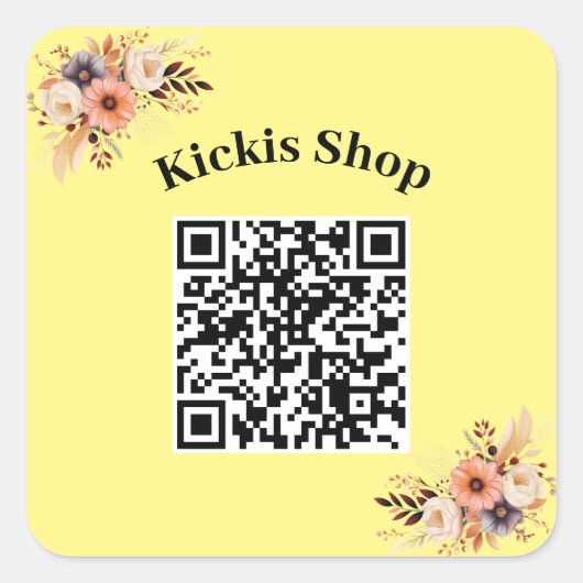 あなただけの会社用QRコードステッカーを作成 スクエアシール (正面)