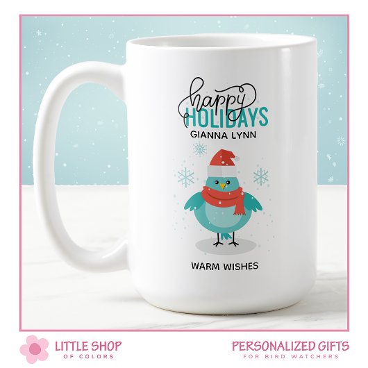 あなただけの冬の青い鳥のクリスマス コーヒーマグカップ