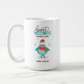 あなただけの冬の青い鳥のクリスマス コーヒーマグカップ (左)