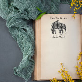 あなただけの図書館からの象 ラバースタンプ