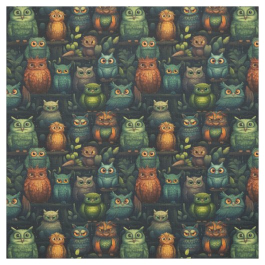 あなただけの変わった黒いフクロウを作ろう ファブリック (見本)