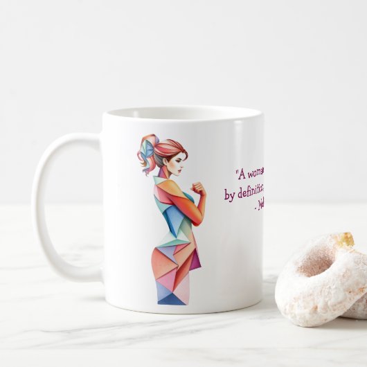 あなただけの女性の日インスピレーション・クォートを作ろう コーヒーマグカップ (ドーナツ)