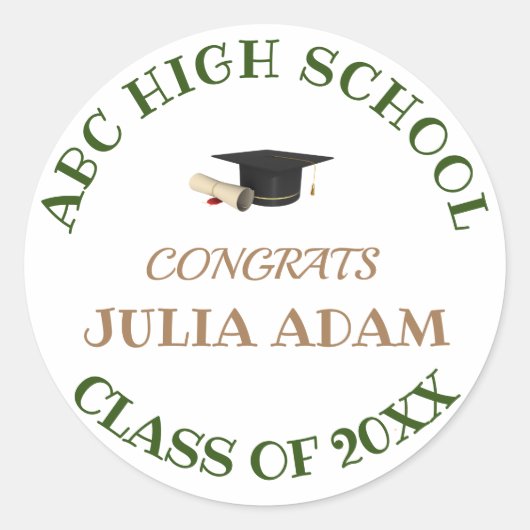 あなただけの学校大学卒業祝賀会 ラウンドシール (正面)