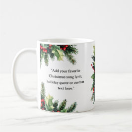 あなただけの引用クリスマス植物画 フローラル コーヒーマグカップ