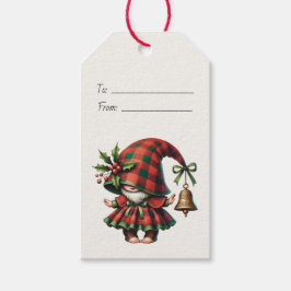 あなただけの恥ずかしがり屋なクリスマスのプレイドのノーム＆ベルを作ろう ギフトタグ