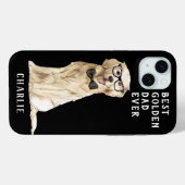 あなただけの愛犬の名前 ベスト ゴールデン パパ 最高の黒 Case-Mate iPhoneケース (裏面 (横))