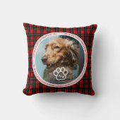 あなただけの愛犬ペットの写真 モノグラム 名前 タルタン クッション (正面)