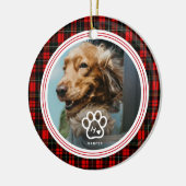 あなただけの愛犬ペットの写真 モノグラム 名前 タルタン セラミックオーナメント (左)