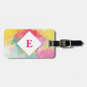 あなただけの明るい水彩の荷物タグ ラゲッジタグ (正面横)