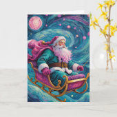 あなただけの星空のサンタクロース カード (黄色い花)