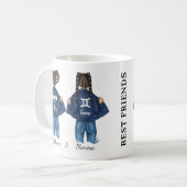 あなただけの最高の友達 牡羊座 双子座の女の子ジーン コーヒーマグカップ (正面左)