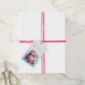 あなただけの楽しいペッパーミントのクリスマス・ノームを作ろう ギフトタグ (より糸付き)