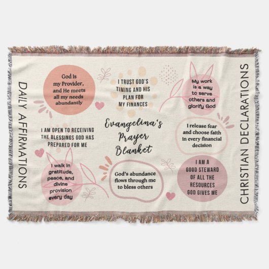 あなただけの毎日のアファメーション キリスト教聖書の言葉 スローブランケット (正面)