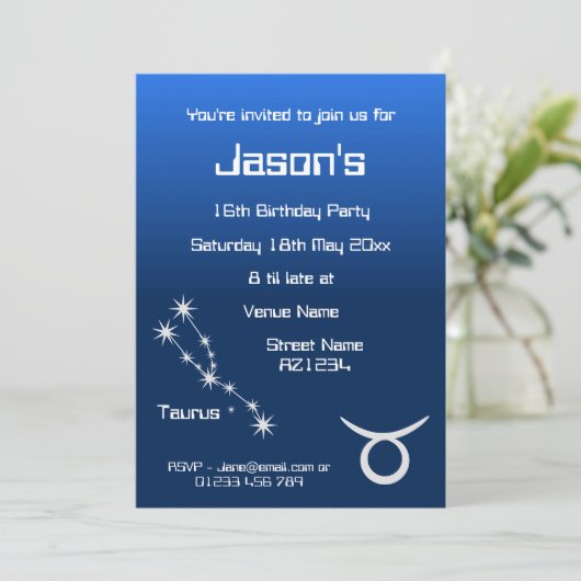 あなただけの牡牛座ギャラクシーパーティー招待状 招待状 (スタンド正面)