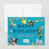 あなただけの特別なアリスワンダーランドのハッピーバースデー ポストカード (正面/裏面)