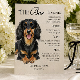 あなただけの犬の結婚式またはイベントバー・メニュー 台座サイン