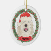 あなただけの白いクリームドゥードルクリスマス セラミックオーナメント (右)