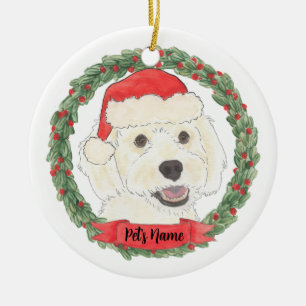 あなただけの白いクリームドゥードルクリスマス セラミックオーナメント