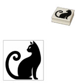 あなただけの神秘的な黒猫 ラバースタンプ (押印)